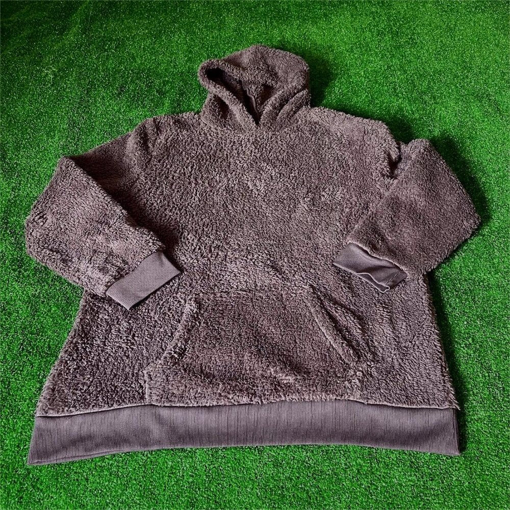 Janina Long Sleeve Streetwear Front Pocket Fleece Teddy Hoodie Sweatshirt Size M